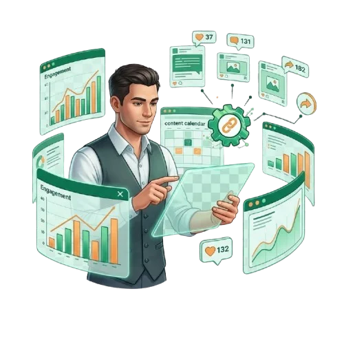 مدير وسائل التواصل الاجتماعي يحلل أداء الحملات والمنشورات